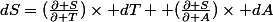 dS=(\frac{\partial S}{\partial T})\times dT+ (\frac{\partial S}{\partial A})\times dA