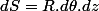 dS=R.d\theta.dz