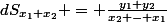 dS_{x_1 x_2} = \frac{y_1+y_2}{x_2 - x_1}