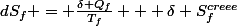 dS_f = \frac{\delta Q_f}{T_f} + \delta S_f^{creee}