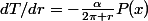 dT/dr=-\frac{\alpha}{2\pi r}P(x)