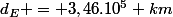 d_E = 3,46.10^5 km