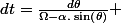 dt=\frac{d\theta}{\Omega-\alpha.\sin\left(\theta\right)} 