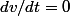 dv/dt=0