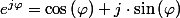 e^{j\varphi}=\cos\left(\varphi\right)+j\cdot\sin\left(\varphi\right)