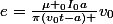 e=\frac{\mu _0I_0a}{\pi(v_0t-a) }v_0}