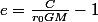 e=\frac{C}{r_{0}GM}-1