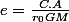e=\frac{C.A}{r_{0}GM}