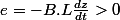 e=-B.L\frac{dz}{dt}>0