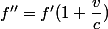 f''=f'(1+\dfrac{v}{c})
