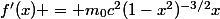 f'(x) = m_0c^2(1-x^2)^{-3/2}x