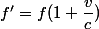 f'=f(1+\dfrac{v}{c})