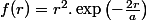 f(r)=r^{2}.\exp\left(-\frac{2r}{a}\right)