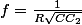 f=\frac{1}{R\sqrt{CC_{2}}}