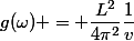 g(\omega) = \dfrac{L^2}{4\pi^2}\dfrac{1}{v}
