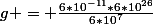 g = \frac{6*10^{-11}*6*10^{26}}{6*10^{7}}