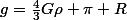 g=\frac{4}{3}G\rho \pi R