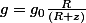 g=g_0\frac{R}{(R+z)}