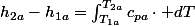 h_{2a}-h_{1a}=\intop_{T_{1a}}^{T_{2a}}c_{pa}\cdot dT