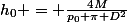 h_0 = \frac{4M}{p_0 \pi D^2}