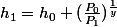 h_1=h_0 (\frac{P_0}{P_1})^{\frac{1}{y}