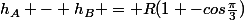 h_A - h_B = R(1 -cos\frac{\pi}{3})