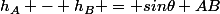 h_A - h_B = sin\theta AB