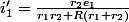 i'_{1}=\frac{r_{2}e_{1}}{r_{1}r_{2}+R\left(r_{1}+r_{2}\right)}