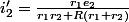 i'_{2}=\frac{r_{1}e_{2}}{r_{1}r_{2}+R\left(r_{1}+r_{2}\right)}