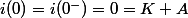 i(0)=i(0^-)=0=K+A