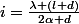 i=\frac{\lambda (l+d)}{2\alpha d}