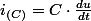 i_{(C)}=C\cdot\frac{du}{dt}