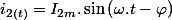 i_{2(t)}=I_{2m}.\sin\left(\omega.t-\varphi\right)