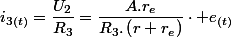 i_{3(t)}=\dfrac{U_{2}}{R_{3}}=\dfrac{A.r_{e}}{R_{3}.\left(r+r_{e}\right)}\cdot e_{(t)}