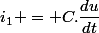 i_1 = C.\dfrac{du}{dt}