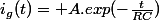 i_g(t)= A.exp(-\frac{t}{RC})