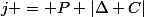 j = P |\Delta C|