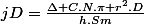 jD=\frac{\Delta C.N.\pi r^{2}.D}{h.Sm}