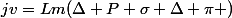 jv=Lm(\Delta P+\sigma \Delta \pi )