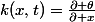 k(x,t)=\frac{\partial \theta}{\partial x}