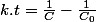k.t=\frac{1}{C}-\frac{1}{C_{0}}