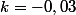 k=-0,03