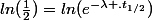 ln(\frac{1}{2})=ln(e^{-\lambda .t_{1/2}})