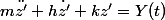 m\ddot{z'}+h\dot{z'}+kz'=Y(t)