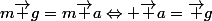 m\vec g=m\vec a\Leftrightarrow \vec a=\vec g