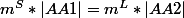 m^{S}*|AA1|=m^{L}*|AA2|