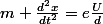 m \frac{d^2x}{dt^2}=e\frac{U}{d}