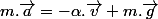 m.\overrightarrow{a}=-\alpha.\overrightarrow{v}+m.\overrightarrow{g}