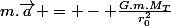 m.\vec{a} = - \frac{G.m.M_T}{r_0^2}