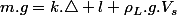 m.g=k.\triangle l+\rho_{L}.g.V_{s}